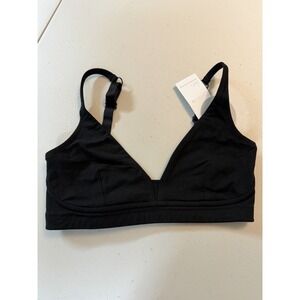 SKIN Worldwide Organic Pima Cotton Black Bralette Bra Small OCL70AG